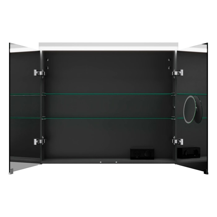 burgbad Lin20 Spiegelschrank mit LED-Beleuchtung, 80 cm, 2 Spiegeltüren