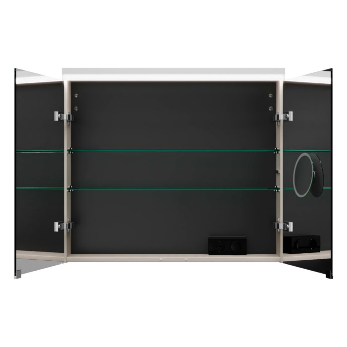 burgbad Lin20 Spiegelschrank mit LED-Beleuchtung, 80 cm, 2 Spiegeltüren