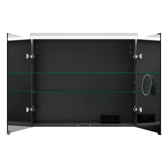 burgbad Lin20 Spiegelschrank mit LED-Beleuchtung, 80 cm, 2 Spiegeltüren