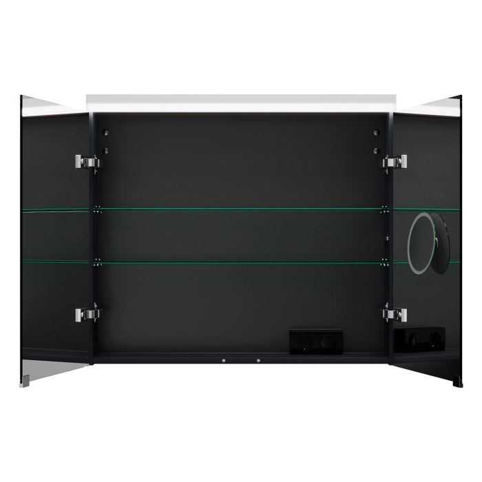 burgbad Lin20 Spiegelschrank mit LED-Beleuchtung, 80 cm, 2 Spiegeltüren