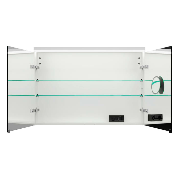 burgbad Lin20 Spiegelschrank mit LED-Beleuchtung, 100 cm, 2 Spiegeltüren