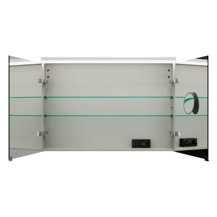 burgbad Lin20 Spiegelschrank mit LED-Beleuchtung, 100 cm, 2 Spiegeltüren