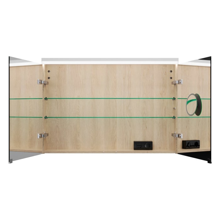 burgbad Lin20 Spiegelschrank mit LED-Beleuchtung, 100 cm, 2 Spiegeltüren