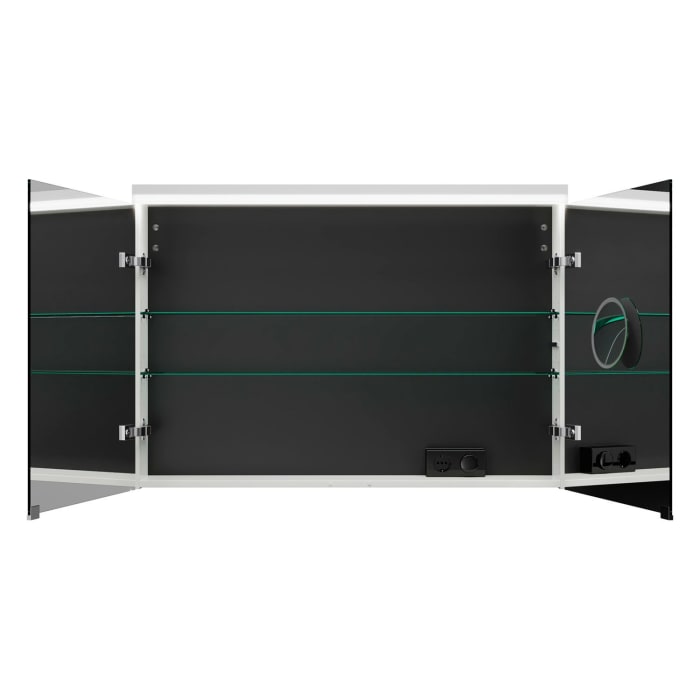burgbad Lin20 Spiegelschrank mit LED-Beleuchtung, 100 cm, 2 Spiegeltüren
