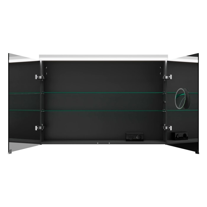 burgbad Lin20 Spiegelschrank mit LED-Beleuchtung, 100 cm, 2 Spiegeltüren