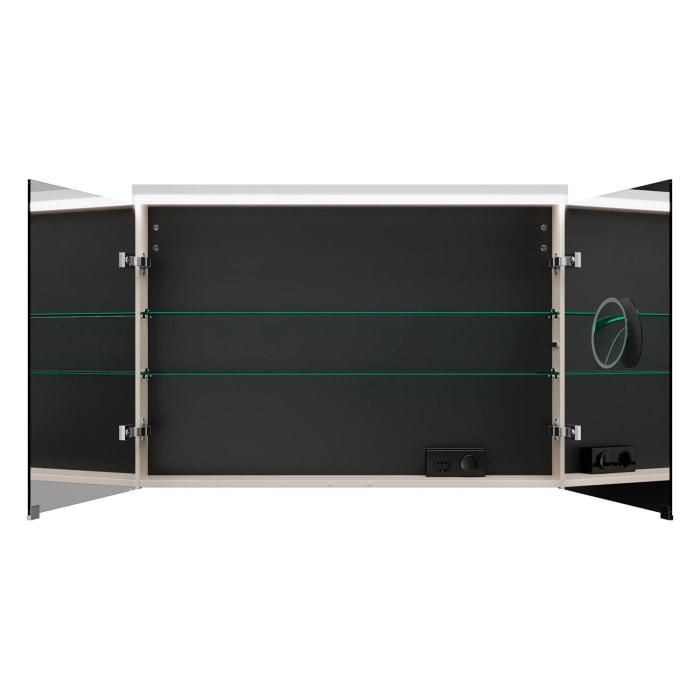 burgbad Lin20 Spiegelschrank mit LED-Beleuchtung, 100 cm, 2 Spiegeltüren