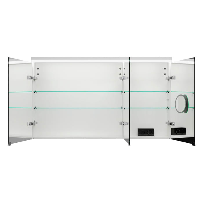 burgbad Lin20 Spiegelschrank mit LED-Beleuchtung, 120 cm, 3 Spiegeltüren, links