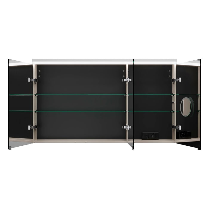 burgbad Lin20 Spiegelschrank mit LED-Beleuchtung, 120 cm, 3 Spiegeltüren, links