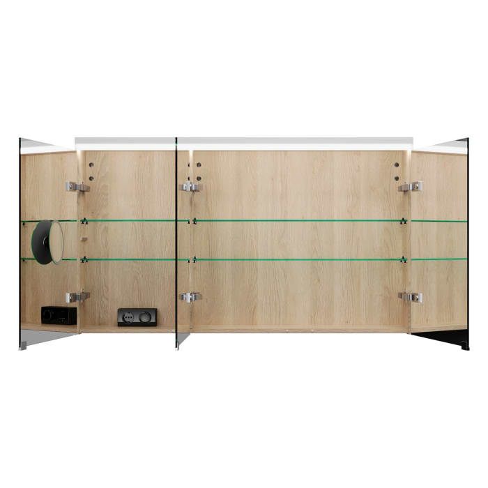 burgbad Lin20 Spiegelschrank mit LED-Beleuchtung, 120 cm, 3 Spiegeltüren, rechts