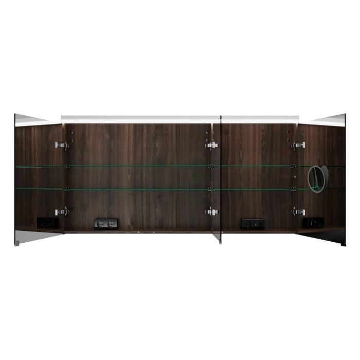 burgbad Lin20 Spiegelschrank mit LED-Beleuchtung, 140 cm, 3 Spiegeltüren, links