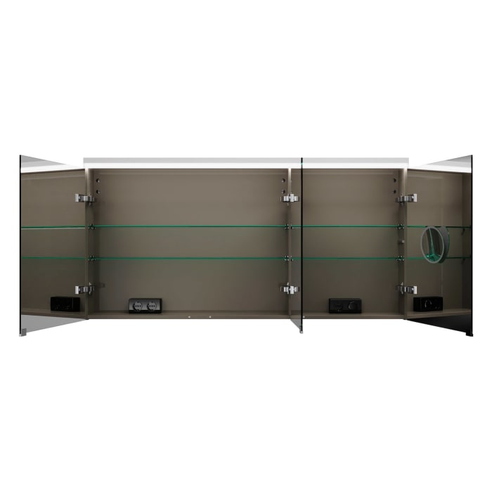 burgbad Lin20 Spiegelschrank mit LED-Beleuchtung, 140 cm, 3 Spiegeltüren, links