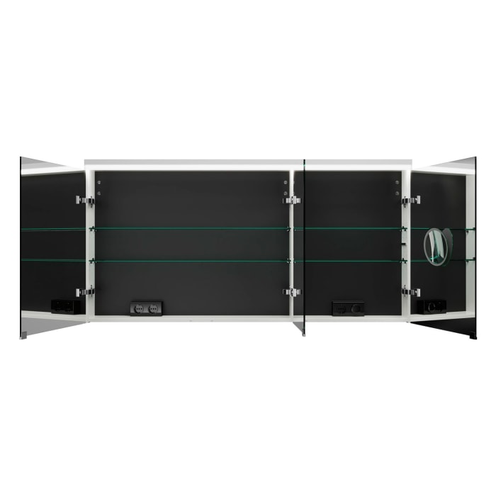burgbad Lin20 Spiegelschrank mit LED-Beleuchtung, 140 cm, 3 Spiegeltüren, links