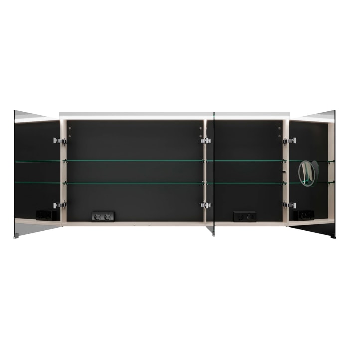 burgbad Lin20 Spiegelschrank mit LED-Beleuchtung, 140 cm, 3 Spiegeltüren, links