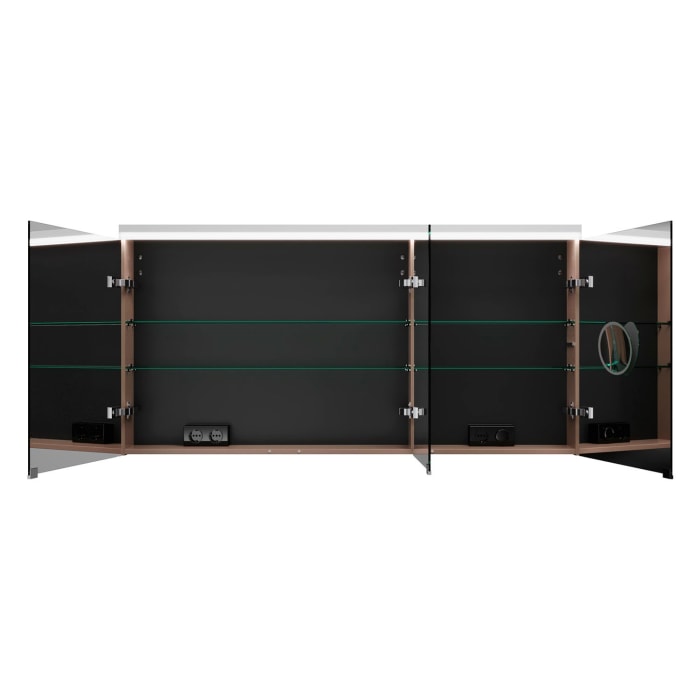 burgbad Lin20 Spiegelschrank mit LED-Beleuchtung, 140 cm, 3 Spiegeltüren, links