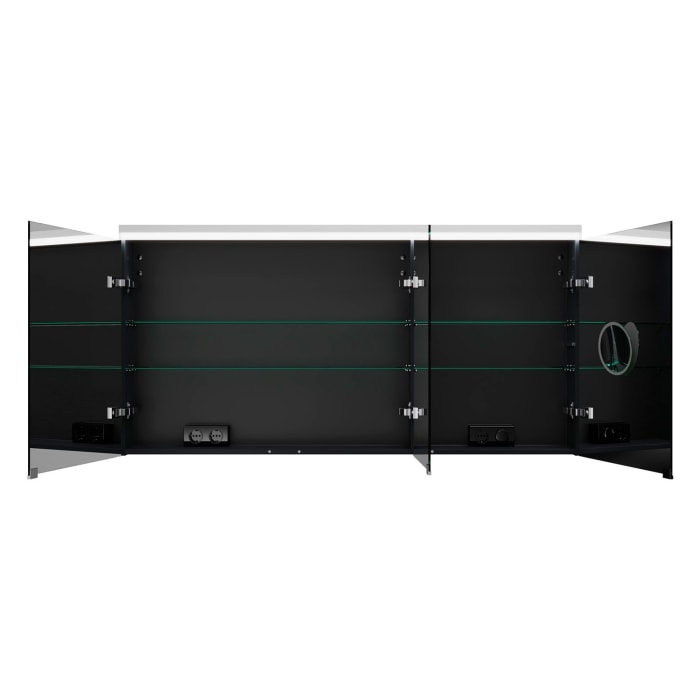 burgbad Lin20 Spiegelschrank mit LED-Beleuchtung, 140 cm, 3 Spiegeltüren, links