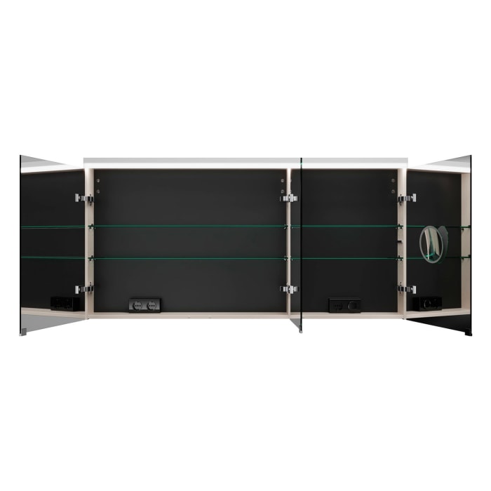 burgbad Lin20 Spiegelschrank mit LED-Beleuchtung, 140 cm, 3 Spiegeltüren, links