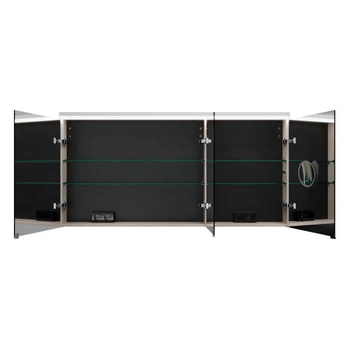 burgbad Lin20 Spiegelschrank mit LED-Beleuchtung, 140 cm, 3 Spiegeltüren, links