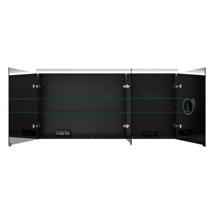 burgbad Lin20 Spiegelschrank mit LED-Beleuchtung, 140 cm, 3 Spiegeltüren, links