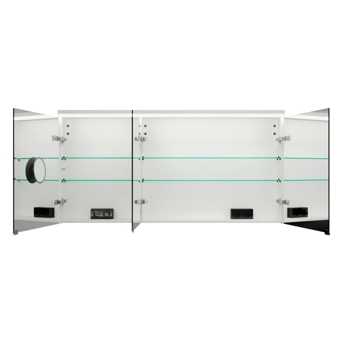 burgbad Lin20 Spiegelschrank mit LED-Beleuchtung, 140 cm, 3 Spiegeltüren, rechts