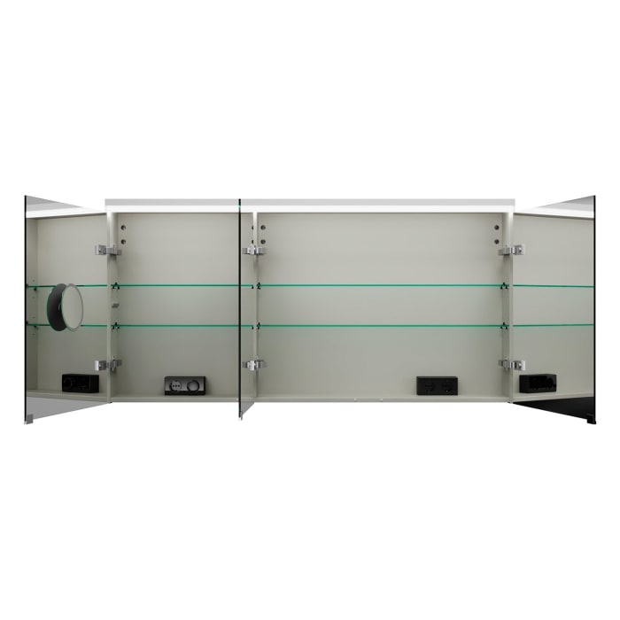 burgbad Lin20 Spiegelschrank mit LED-Beleuchtung, 140 cm, 3 Spiegeltüren, rechts