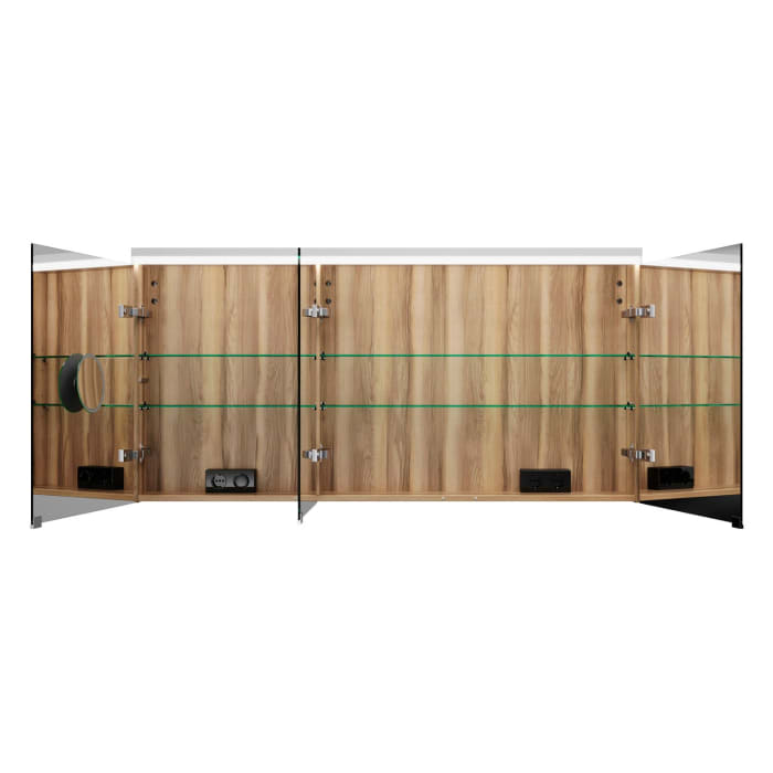 burgbad Lin20 Spiegelschrank mit LED-Beleuchtung, 140 cm, 3 Spiegeltüren, rechts