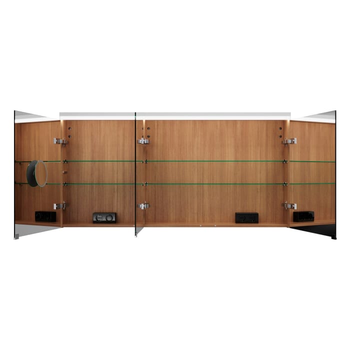 burgbad Lin20 Spiegelschrank mit LED-Beleuchtung, 140 cm, 3 Spiegeltüren, rechts