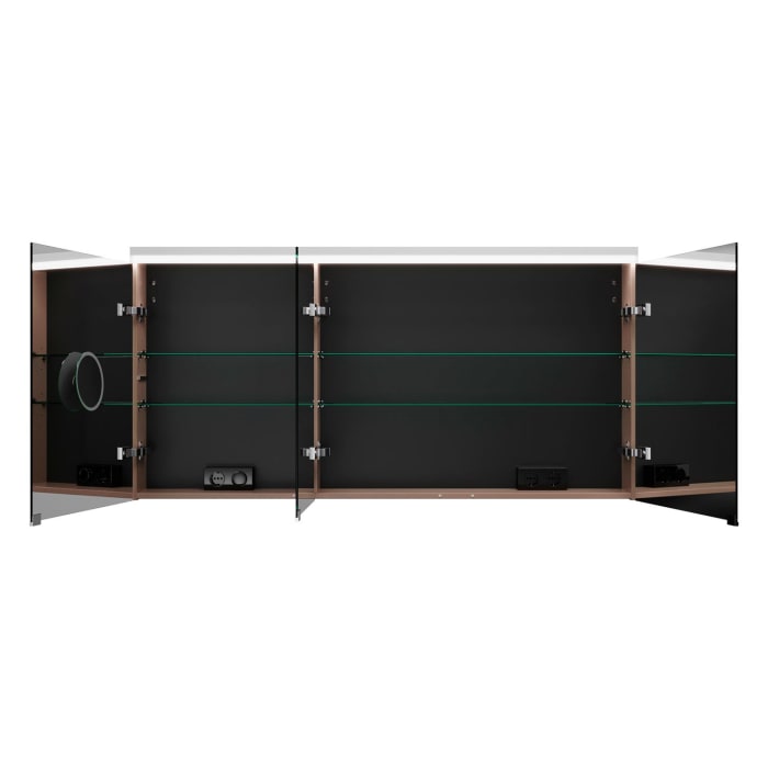 burgbad Lin20 Spiegelschrank mit LED-Beleuchtung, 140 cm, 3 Spiegeltüren, rechts