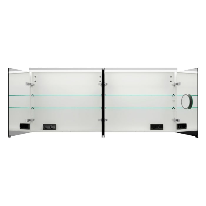 burgbad Lin20 Spiegelschrank mit LED-Beleuchtung, 160 cm, 4 Spiegeltüren