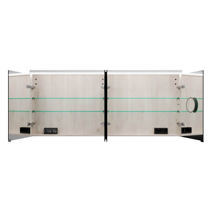 burgbad Lin20 Spiegelschrank mit LED-Beleuchtung, 160 cm, 4 Spiegeltüren