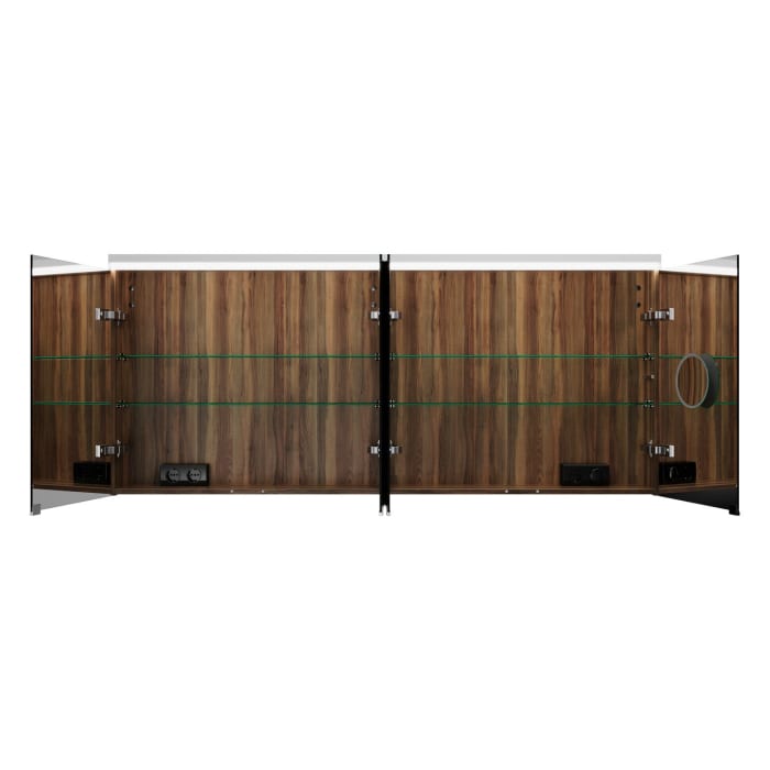 burgbad Lin20 Spiegelschrank mit LED-Beleuchtung, 160 cm, 4 Spiegeltüren