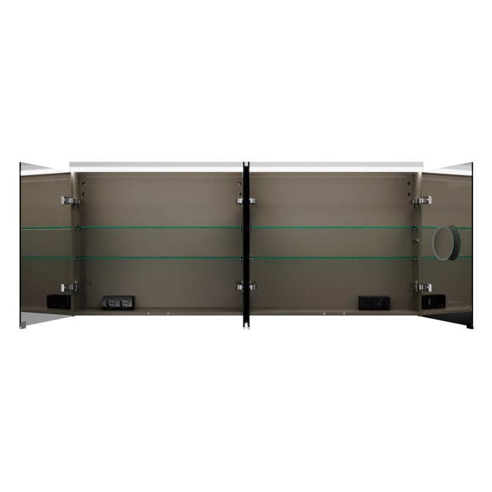 burgbad Lin20 Spiegelschrank mit LED-Beleuchtung, 160 cm, 4 Spiegeltüren