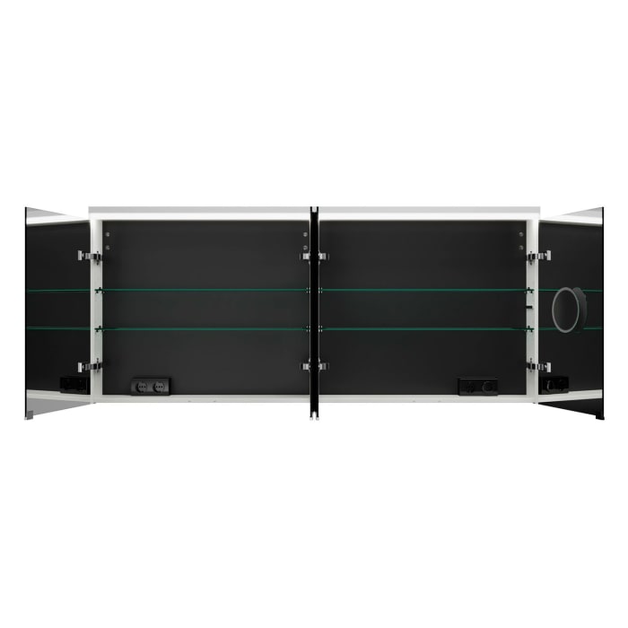 burgbad Lin20 Spiegelschrank mit LED-Beleuchtung, 160 cm, 4 Spiegeltüren