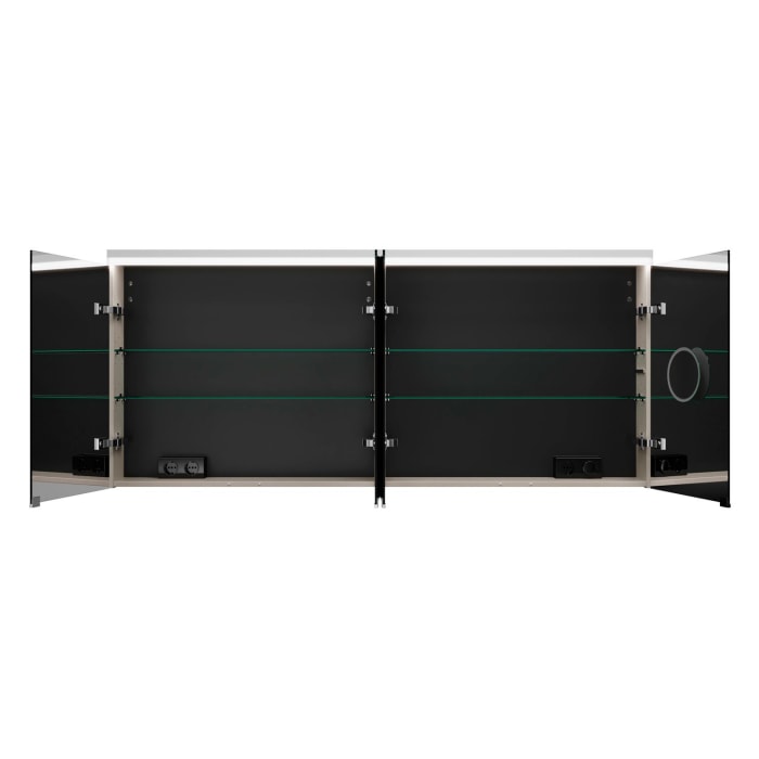 burgbad Lin20 Spiegelschrank mit LED-Beleuchtung, 160 cm, 4 Spiegeltüren