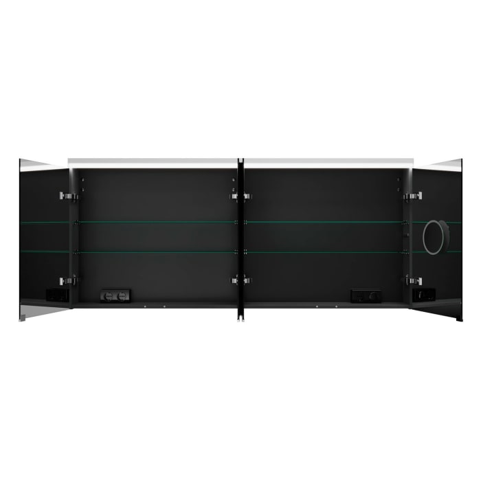 burgbad Lin20 Spiegelschrank mit LED-Beleuchtung, 160 cm, 4 Spiegeltüren