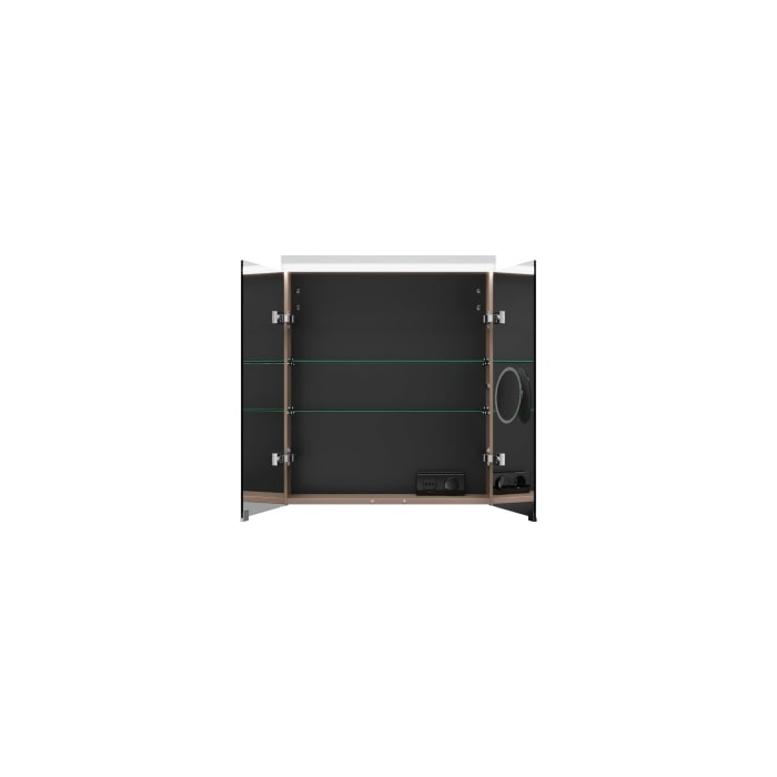 burgbad Lin20 Spiegelschrank mit LED-Beleuchtung, 60 cm, 2 Spiegeltüren, mit Waschtischbeleuchtung