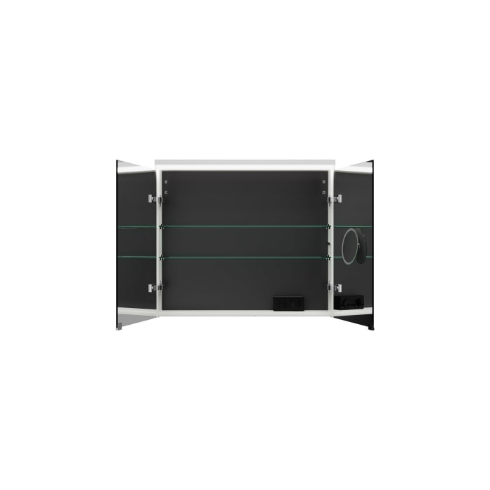 burgbad Lin20 Spiegelschrank mit LED-Beleuchtung, 80 cm, 2 Spiegeltüren, mit Waschtischbeleuchtung