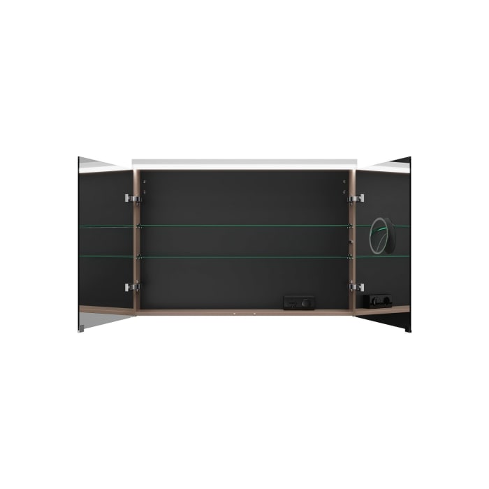 burgbad Lin20 Spiegelschrank mit LED-Beleuchtung, 100 cm, 2 Spiegeltüren, mit Waschtischbeleuchtung