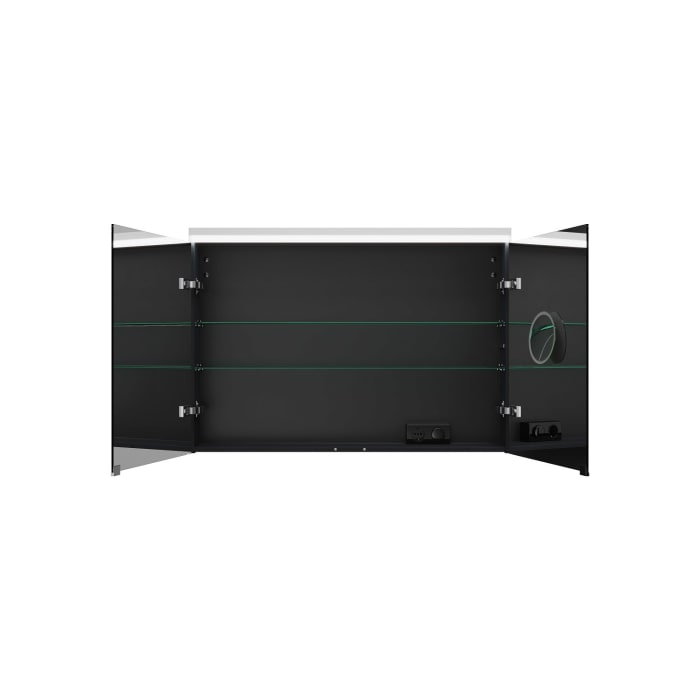 burgbad Lin20 Spiegelschrank mit LED-Beleuchtung, 100 cm, 2 Spiegeltüren, mit Waschtischbeleuchtung