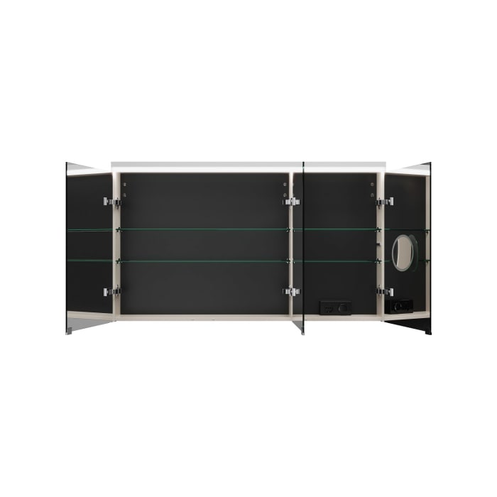 burgbad Lin20 Spiegelschrank mit LED-Beleuchtung, 120 cm, 3 Spiegeltüren, links, mit Waschtischbeleuchtung