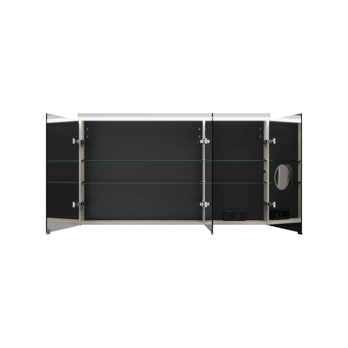 burgbad Lin20 Spiegelschrank mit LED-Beleuchtung, 120 cm, 3 Spiegeltüren, links, mit Waschtischbeleuchtung