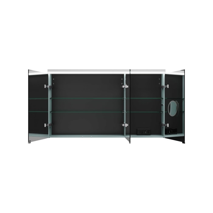 burgbad Lin20 Spiegelschrank mit LED-Beleuchtung, 120 cm, 3 Spiegeltüren, links, mit Waschtischbeleuchtung