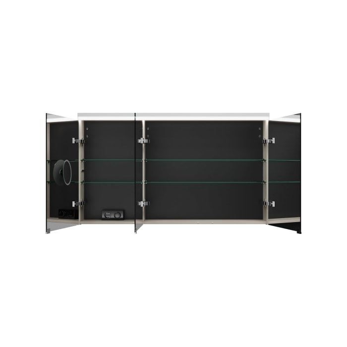 burgbad Lin20 Spiegelschrank mit LED-Beleuchtung, 120 cm, 3 Spiegeltüren, rechts, mit Waschtischbeleuchtung