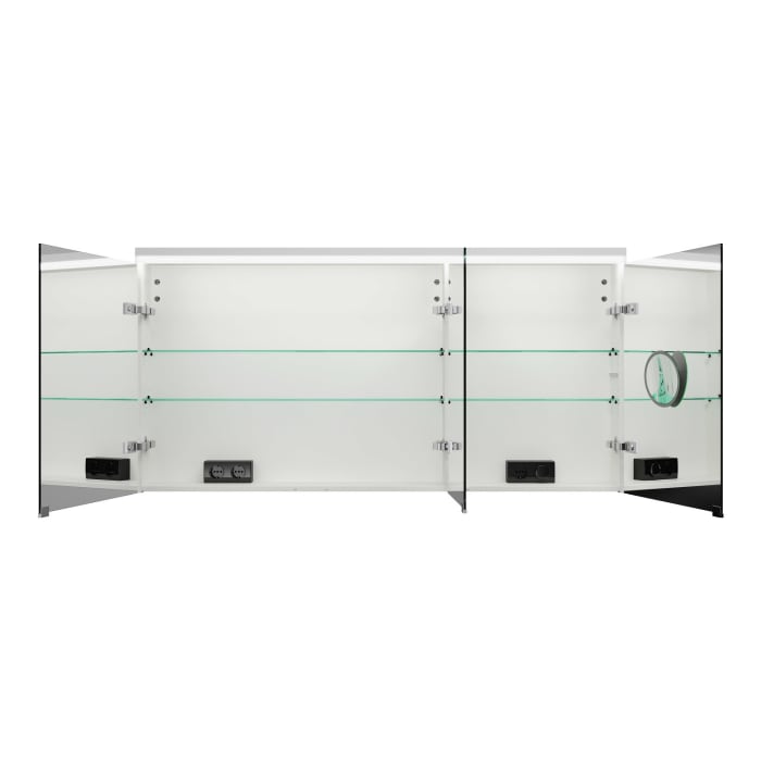 burgbad Lin20 Spiegelschrank mit LED-Beleuchtung, 140 cm, 3 Spiegeltüren, links, mit Waschtischbeleuchtung