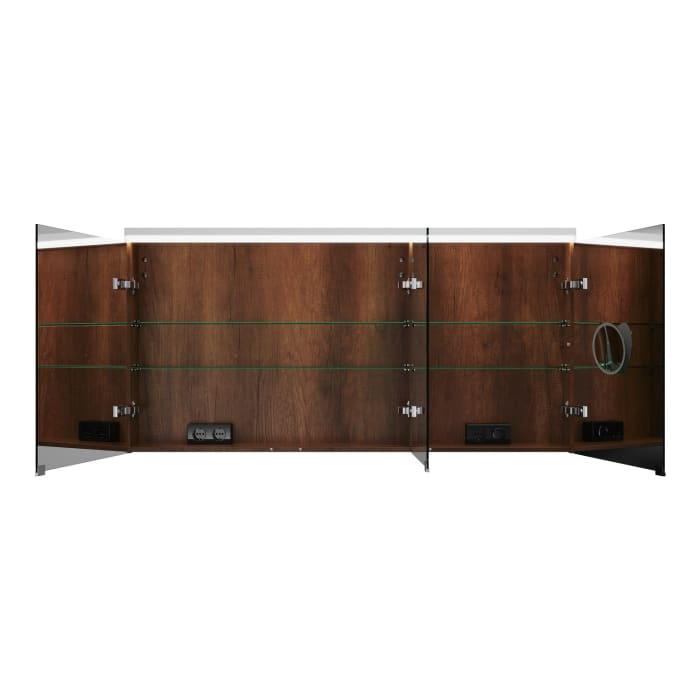 burgbad Lin20 Spiegelschrank mit LED-Beleuchtung, 140 cm, 3 Spiegeltüren, links, mit Waschtischbeleuchtung