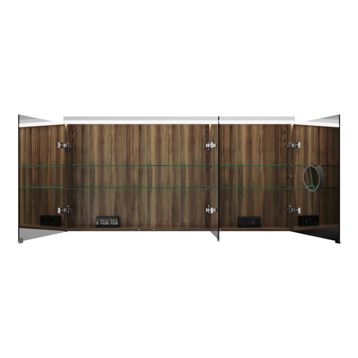 burgbad Lin20 Spiegelschrank mit LED-Beleuchtung, 140 cm, 3 Spiegeltüren, links, mit Waschtischbeleuchtung