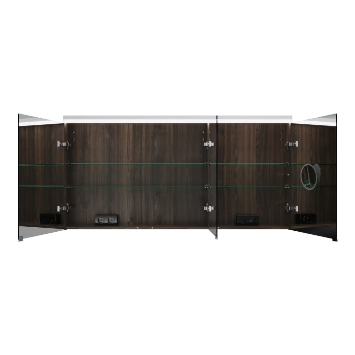 burgbad Lin20 Spiegelschrank mit LED-Beleuchtung, 140 cm, 3 Spiegeltüren, links, mit Waschtischbeleuchtung