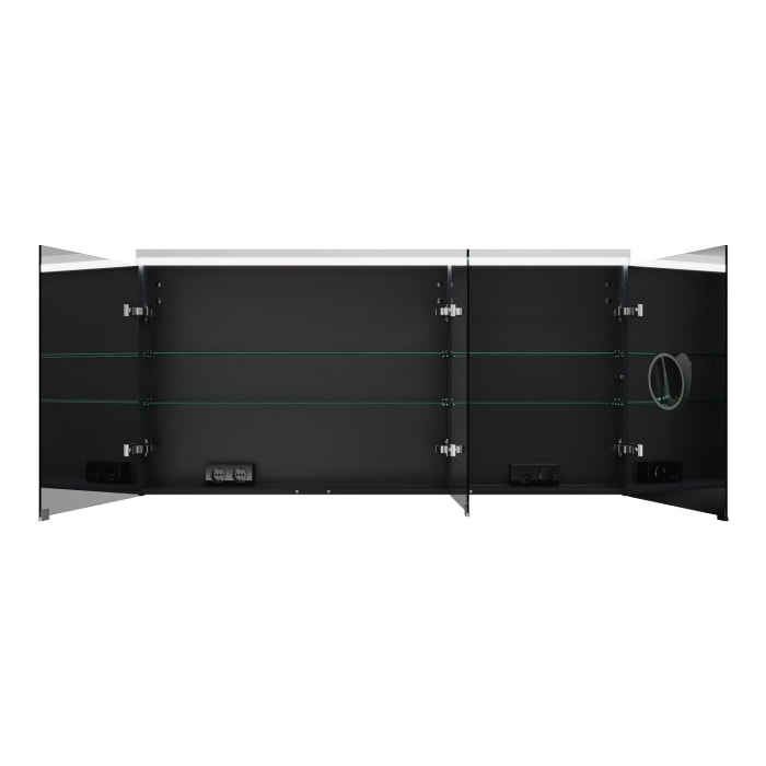 burgbad Lin20 Spiegelschrank mit LED-Beleuchtung, 140 cm, 3 Spiegeltüren, links, mit Waschtischbeleuchtung