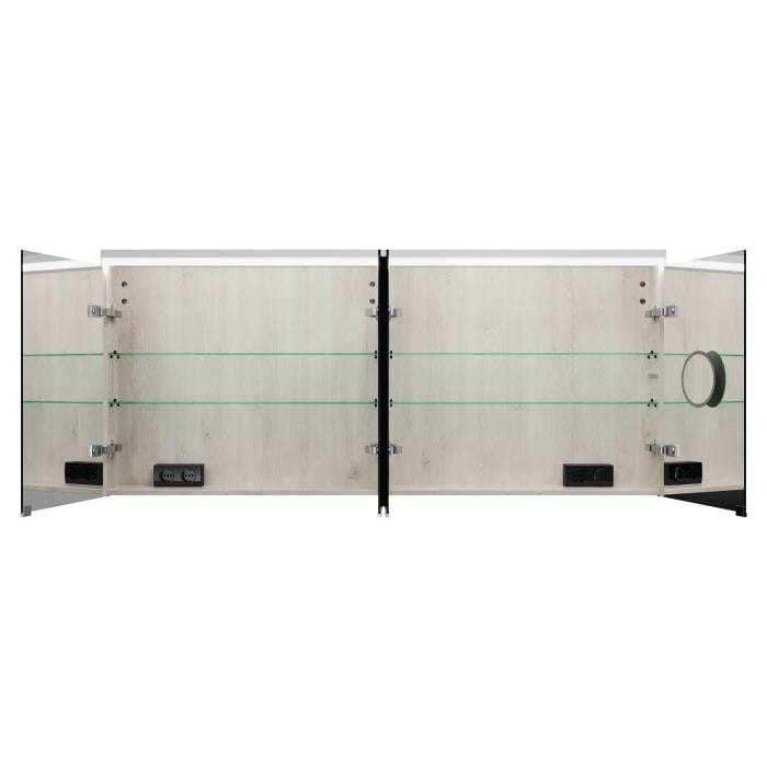 burgbad Lin20 Spiegelschrank mit LED-Beleuchtung, 160 cm, 4 Spiegeltüren, mit Waschtischbeleuchtung