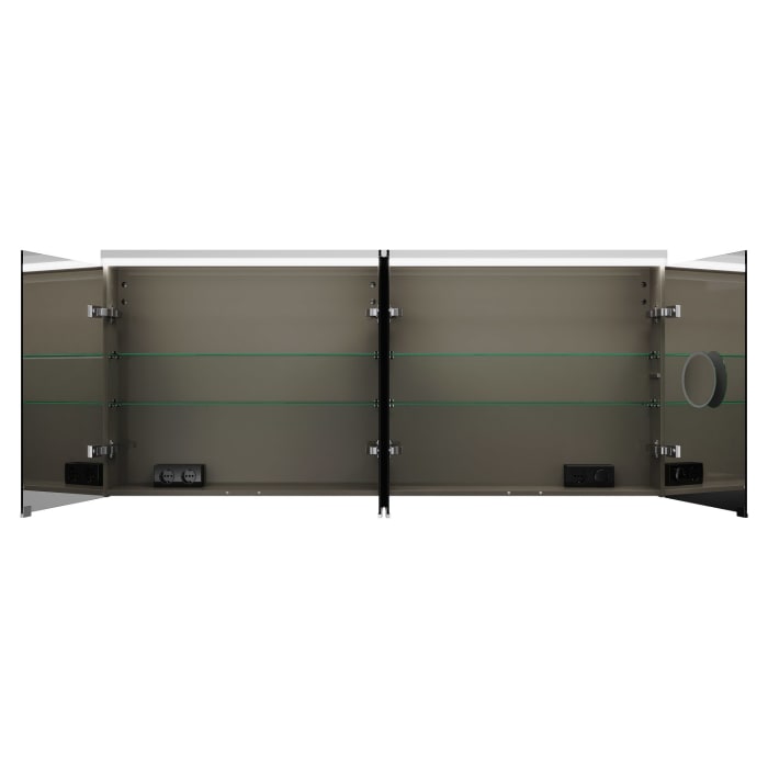 burgbad Lin20 Spiegelschrank mit LED-Beleuchtung, 160 cm, 4 Spiegeltüren, mit Waschtischbeleuchtung