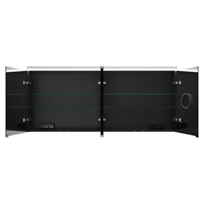 burgbad Lin20 Spiegelschrank mit LED-Beleuchtung, 160 cm, 4 Spiegeltüren, mit Waschtischbeleuchtung